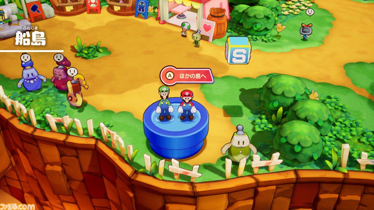 『マリオ＆ルイージRPG　ブラザーシップ！』拠点となる“船島”の見どころが公開。便利な大砲移動やウワサ話好きのおばちゃんも登場