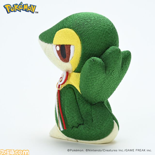 『ポケモン』ツタージャの江戸木目込人形が登場。江戸時代から280年続く伝統技法を用いて愛らしい姿を再現