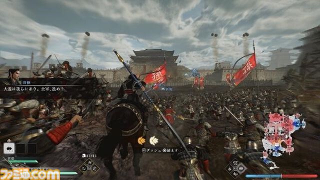 『真・三國無双 ORIGINS』曹操、孫策、劉備、呂布の連合軍が袁術を討伐するデモプレイ映像が公開。プロデューサーの庄氏が友軍との進軍や敵大軍団の攻略などを解説