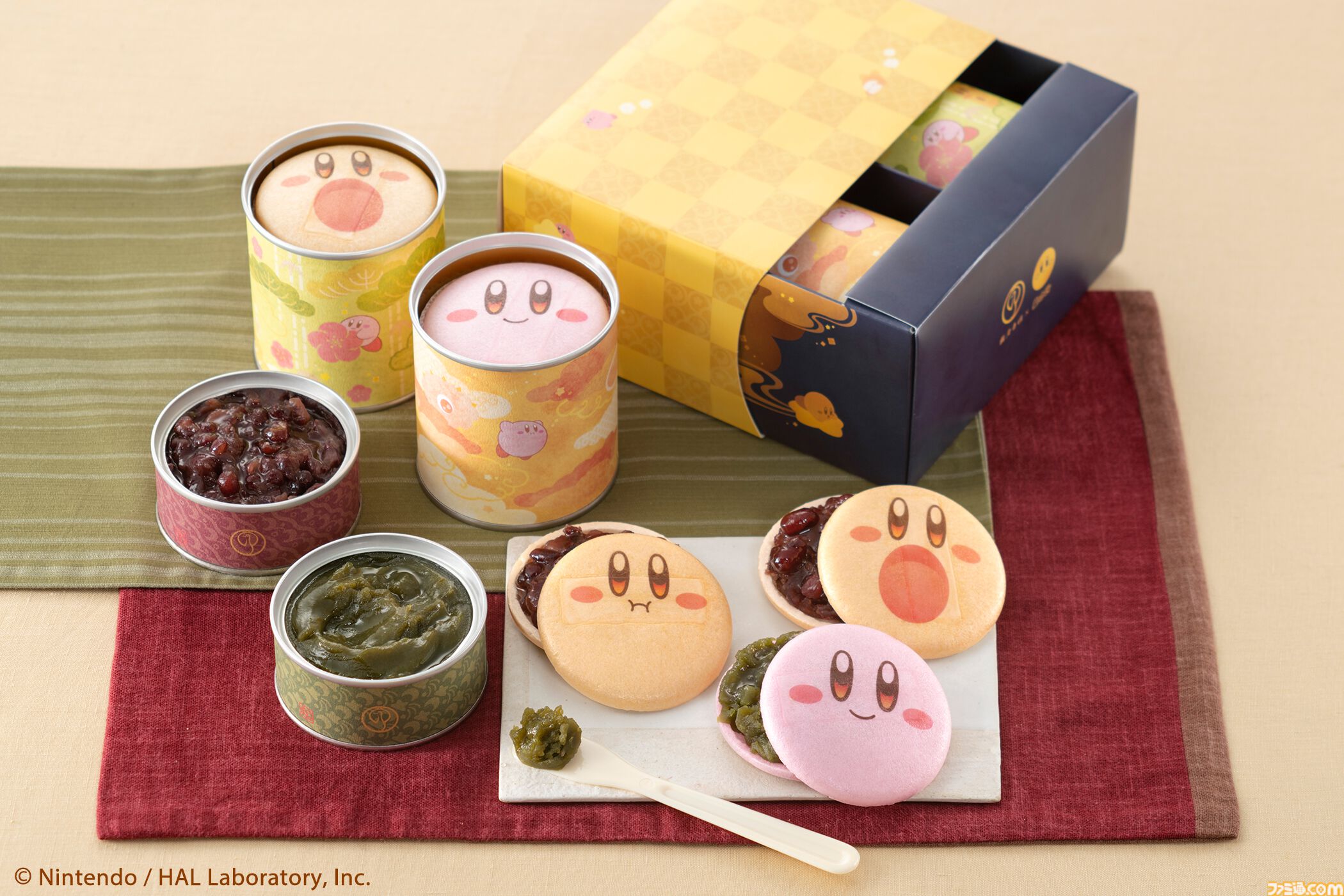 『星のカービィ』×鶴屋吉信のコラボ和菓子“カービィのまんまる手づくり最中”にピンクの最中種と抹茶あんが新登場。11月15日より店頭販売を開始