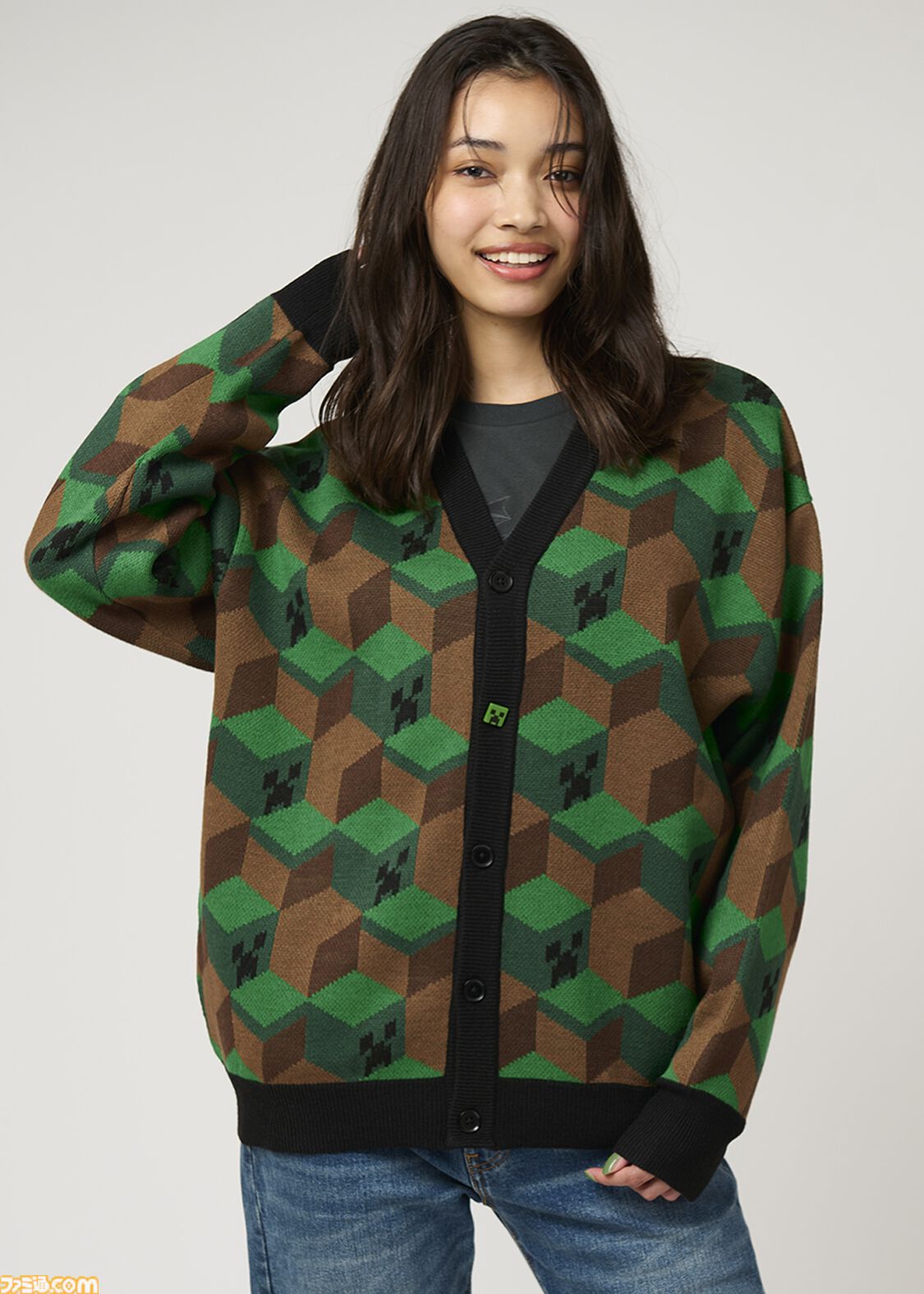 graniph Minecraft 総柄　カーディガン M マインクラフト マイクラ』クリーパーTシャツなどグラニフコラボ商品が11月26日発売