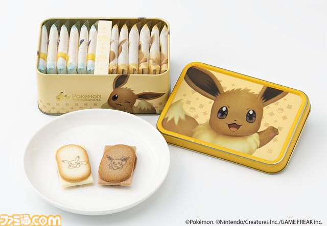 “ポケモン東京ばな奈 はみ出しチョコのクッキーサンド”イーブイ缶が11月21日に発売。ウインクしてこちらをみつめるイーブイがキュートなスペシャル缶