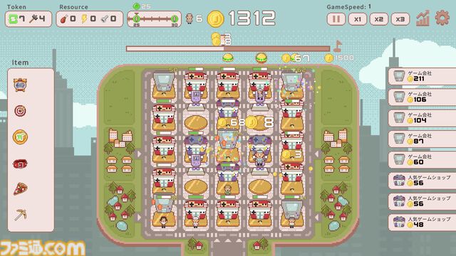 『超増税都市』施設を建設して大金を稼ぐドット絵街づくりローグライトが2025年上旬に配信。ランダムな選択肢からマップに配置するだけのシンプル操作