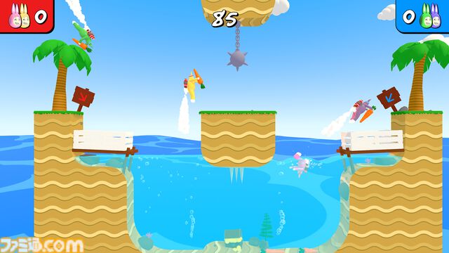 『スーパーバニーマン』Switch版が本日配信。謎のウサギ男たちのクレイジーな協力アクション。パーティーモードは最大4人プレイ可能