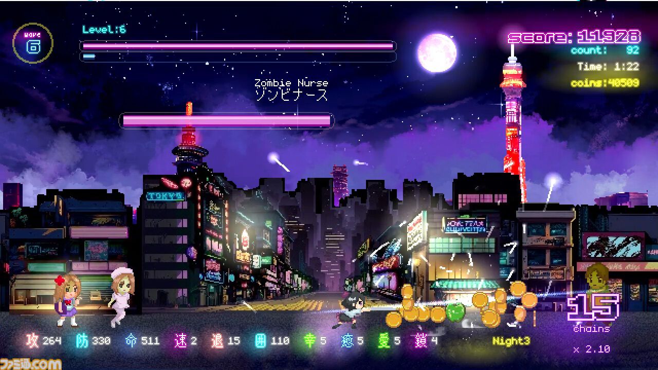 Tokyo Waning Moon』左右のゾンビを斬って斬って斬りまくるハイ