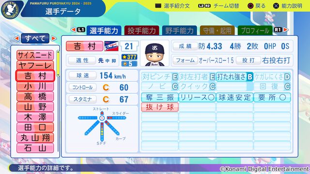 『パワプロ2024』選手アップデートが本日（11/26）実施。プレミア12でも大活躍の楽天・藤平や巨人・井上も能力向上