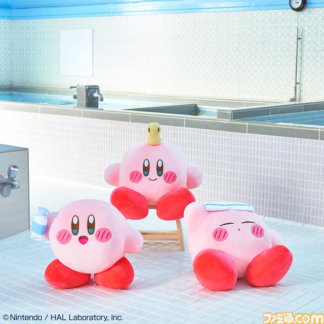 『カービィ』お風呂デザインのグッズがクレーンゲーム機に再登場。温泉でくつろぐカービィ＆ワドルディの姿にほっこり【12月6日スタート】