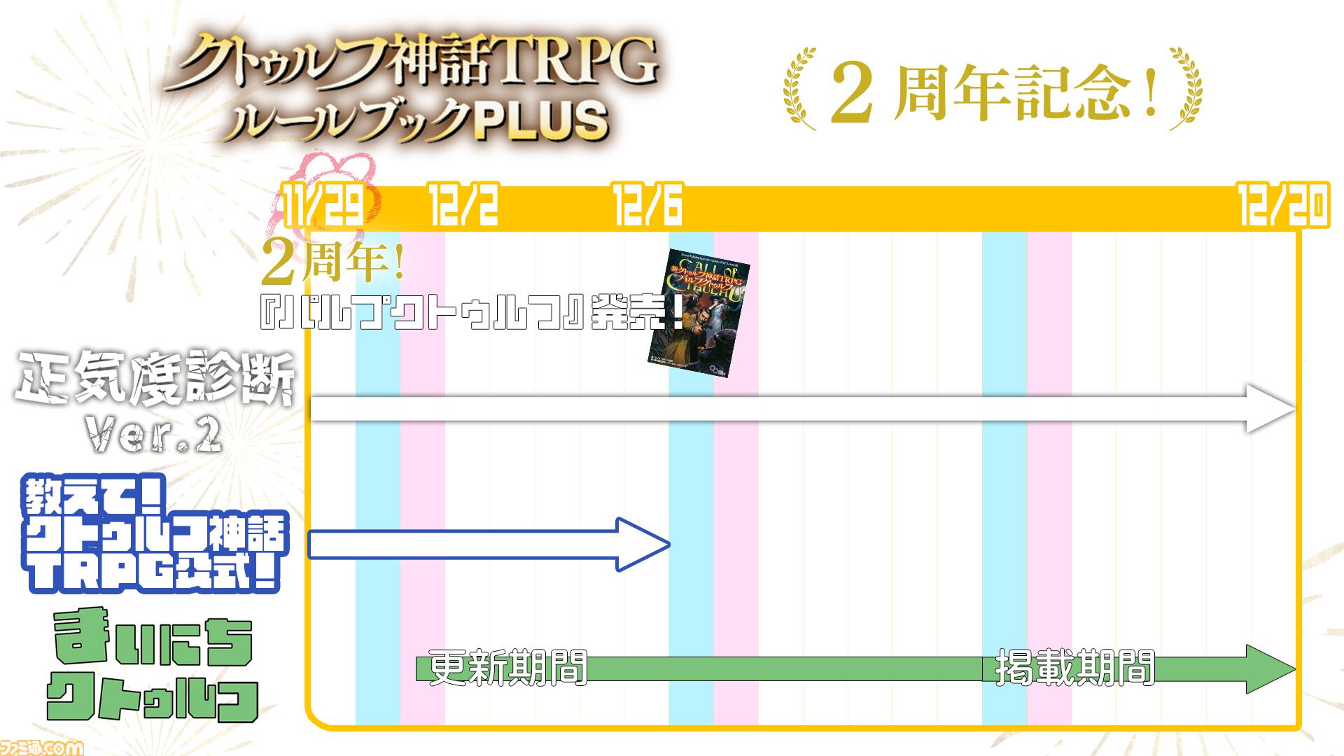 スマホアプリ『クトゥルフ神話TRPG ルールブックPLUS』2周年！ 『正気度診断 Ver.2』など記念企画実施。『パルプクトゥルフ』も本日（11/29）発売