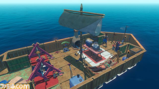 『Raft』PS5、XSX版が本日（12/4）発売。イカダで大海原を旅する人気サバイバルゲーム。漂流する資材を集めて家や船にも改築できる
