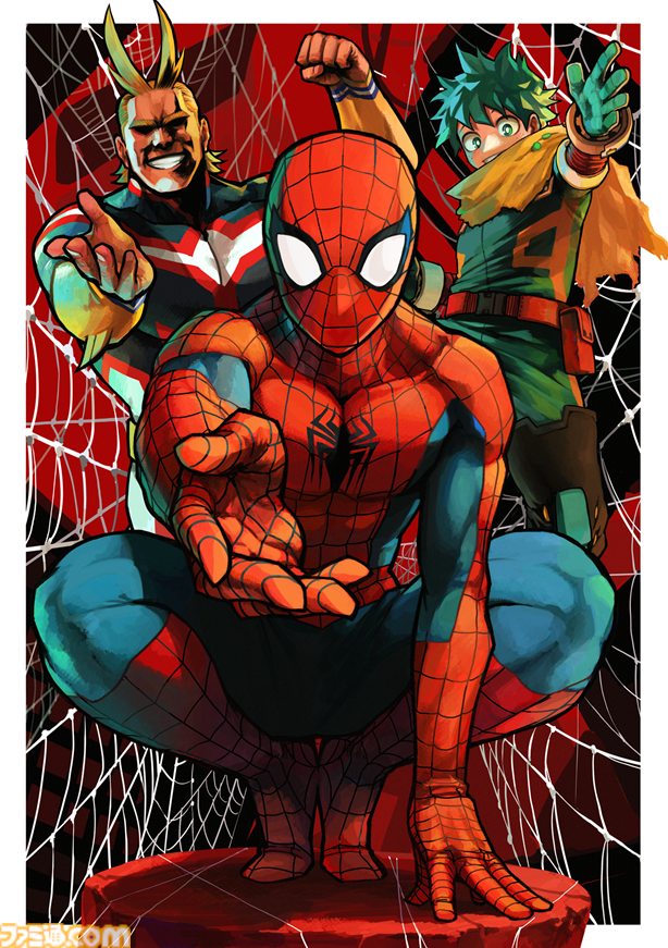 『ヒロアカ』最終42巻が本日（12/4）発売。堀越耕平が描くスパイダーマンとデク＆オールマイトが“マーベル・コミック”公式トップページに掲載