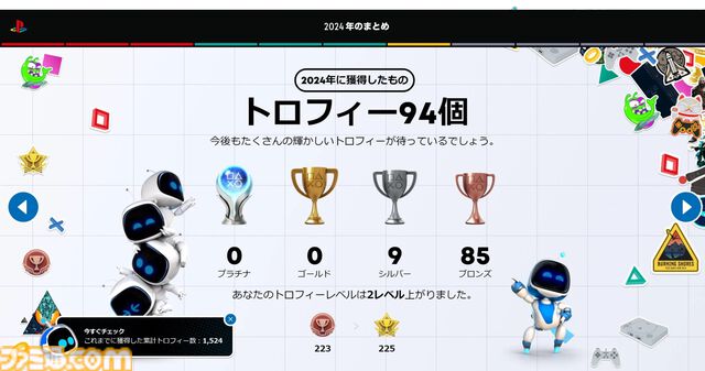 今年プレイしたPS5/PS4ゲームを総括する『あなたのPlayStation 2024』公開。PSNアカウント作成以降にプレイしたゲーム総数が新たに追加