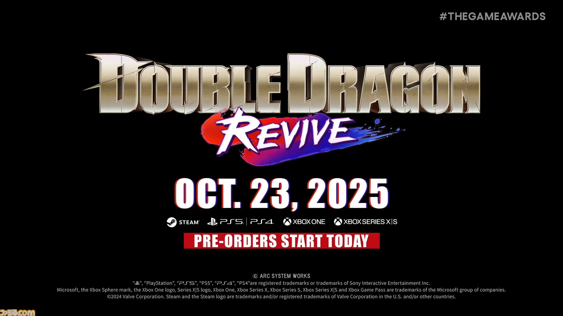 『ダブルドラゴン リヴァイヴ』発売日が2025年10月23日に決定。人気ベルトスクロールアクションシリーズの最新作【The Game Awards 2024】