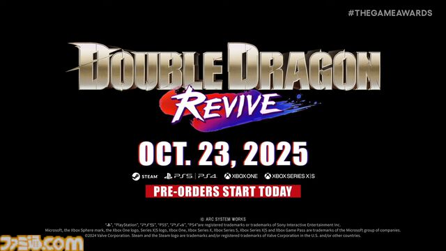 『ダブルドラゴン リヴァイヴ』発売日が2025年10月23日に決定。人気ベルトスクロールアクションシリーズの最新作【The Game Awards 2024】