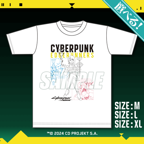 『サイバーパンク: エッジランナーズ』オンラインくじが12月24日に発売。新規描き下ろしイラストを使用したTシャツやアクスタ、缶バッジなどが当たる