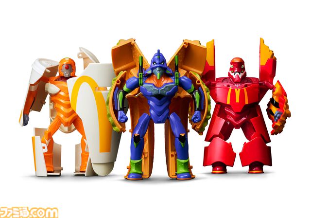 『エヴァ』×マクドナルドコラボ発表。ビッグマックが初号機、ポテトが弐号機、マックシェイクが零号機に変形