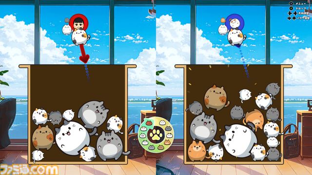 『ぷにゃん』ぷにぷにな猫がはじけてかわいいパズルゲームが12月27日にSwitchで配信。ひとりでじっくりプレイしたり、最大4人で対戦できる