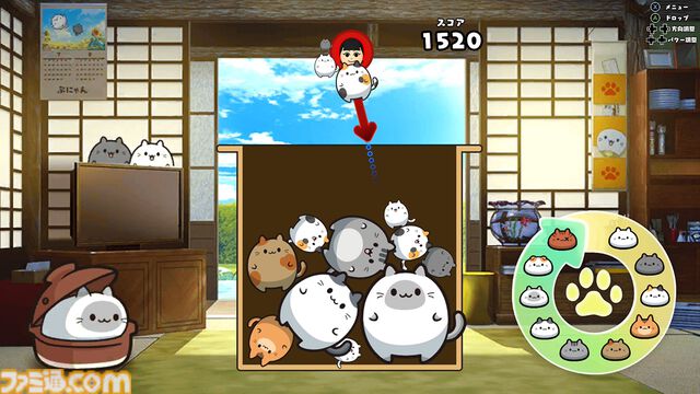 『ぷにゃん』ぷにぷにな猫がはじけてかわいいパズルゲームが12月27日にSwitchで配信。ひとりでじっくりプレイしたり、最大4人で対戦できる