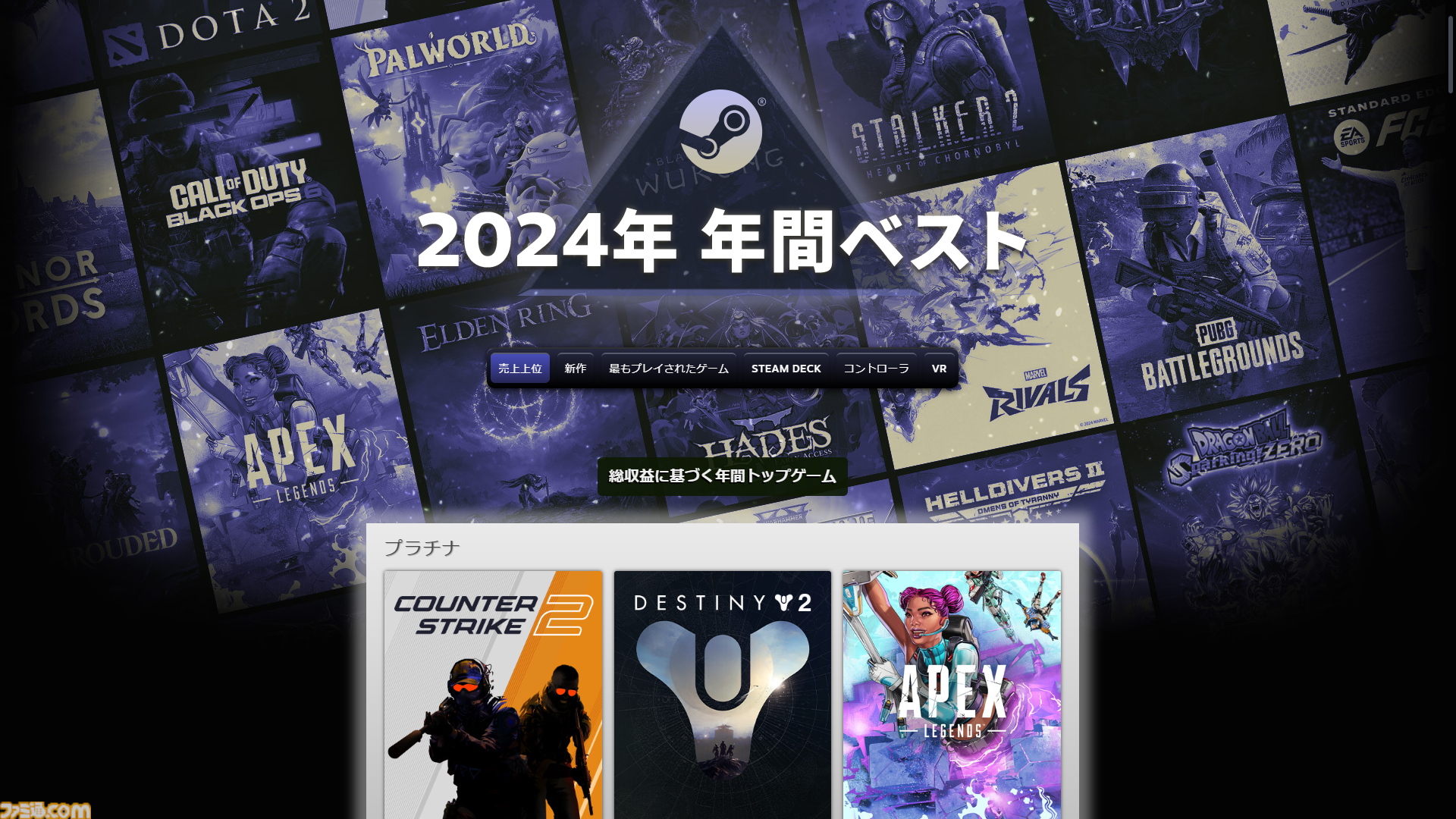 『エルデンリング』DLC効果で2024年のSteam売上上位に返り咲き。『Path of Exile 2』はわずか1週間で新作上位に【Steam年間ベスト】