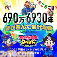 『桃鉄ワールド』 累計出荷本数150万本突破＆1月15日まで30%オフのセール実施中。2024年のプレイデータも公開、総プレイ年数は約700万年