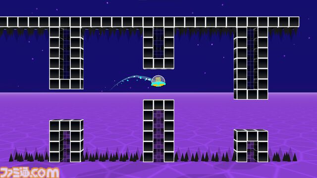 『3Dash』ギミックで心をへし折る高難度リズムゲーム。トゲ・飛行・重力反転のほか、3D空間を動き回るカメラからも気が抜けない