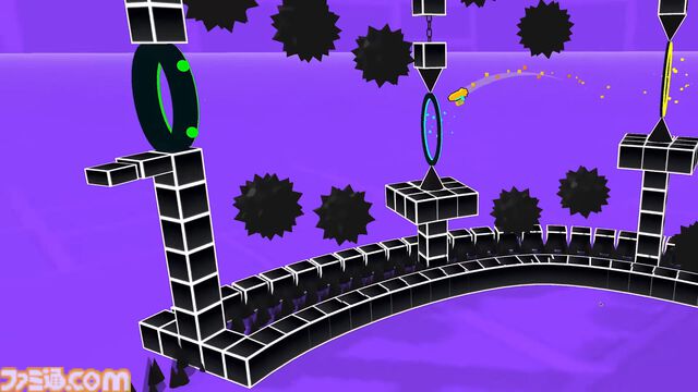 『3Dash』ギミックで心をへし折る高難度リズムゲーム。トゲ・飛行・重力反転のほか、3D空間を動き回るカメラからも気が抜けない