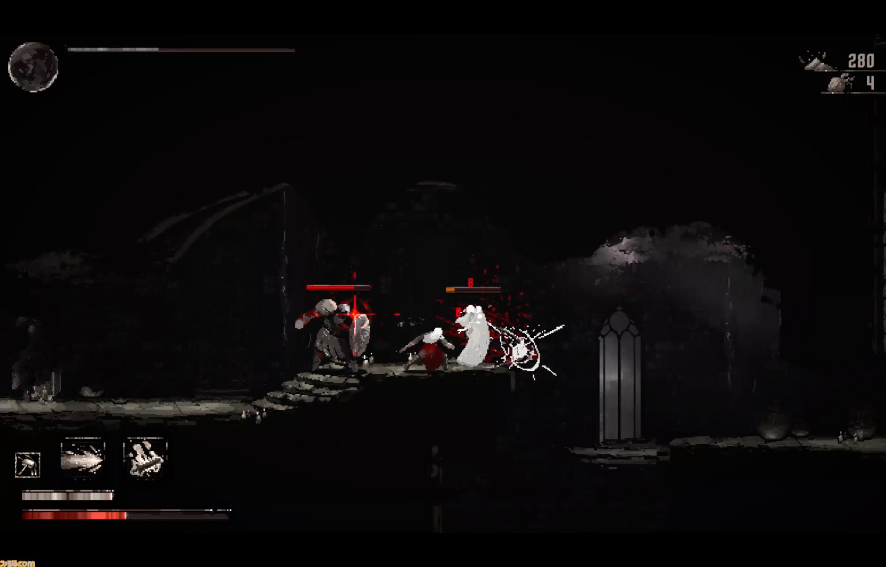 Moonscars』ゴシックホラーなドット絵、肉塊になって四散する異形の