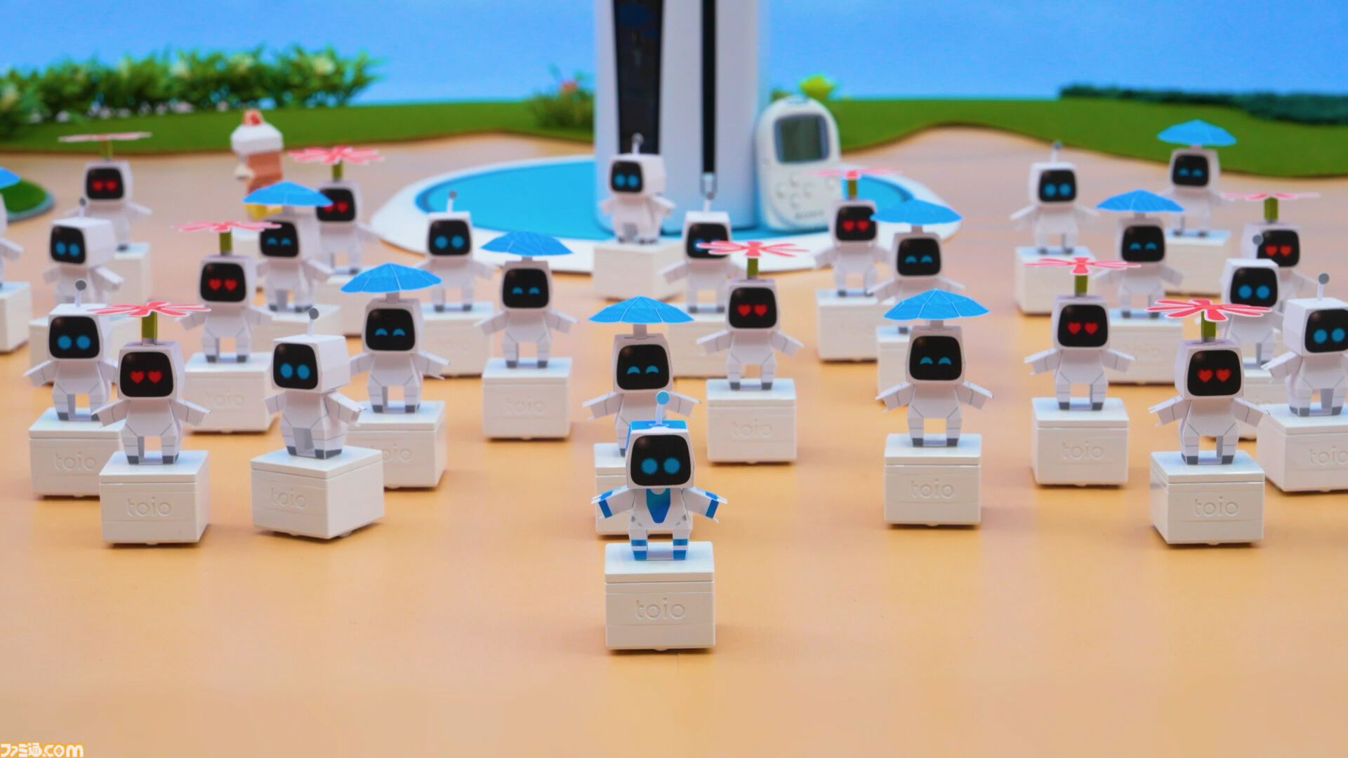 『アストロボット』およそ50人のアストロたちがダンスで新年を祝う。かわいい。『サルゲッチュ』ピポサルも混ざってる【ペーパークラフトを無料公開】