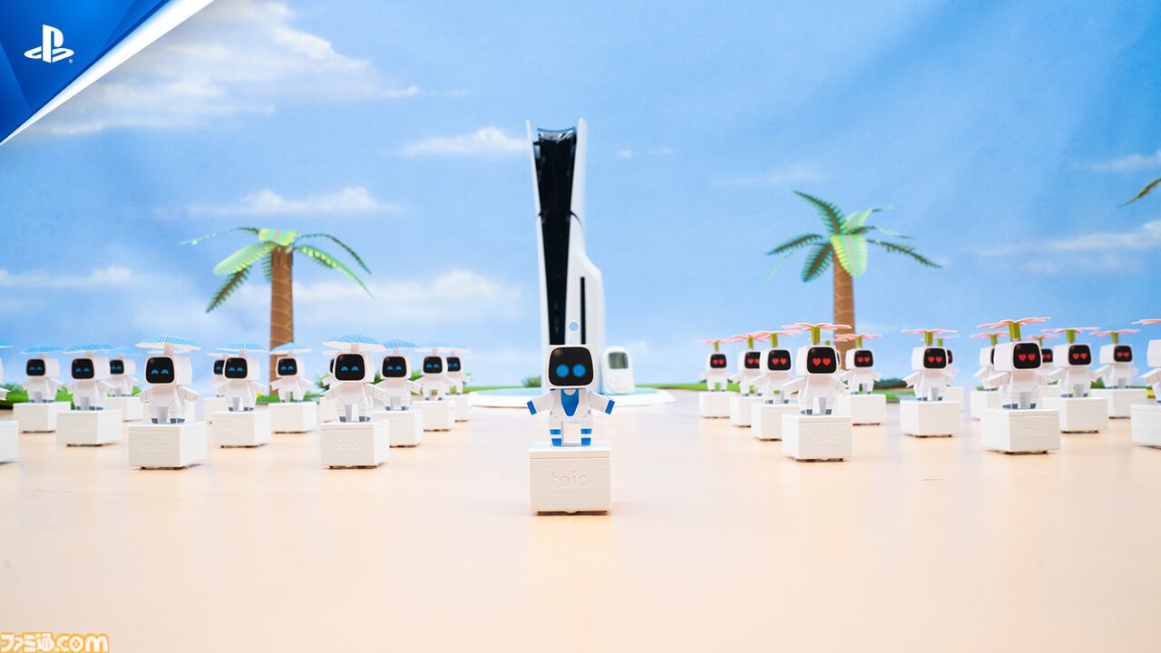『アストロボット』およそ50人のアストロたちがダンスで新年を祝う。かわいい。『サルゲッチュ』ピポサルも混ざってる【ペーパークラフトを無料公開】