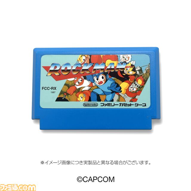 『ロックマン』ファミコンカセット型カードホルダーが発売。ロックマンのピンバッジと初代パッケージイラストのTシャツも展開
