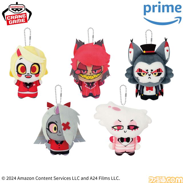 『ハズビン・ホテルへようこそ』チャーリー、アラスター、エンジェルたちのぬいぐるみが2/8よりプライズ展開。集めたくなるかわいいミニキャラデザインに
