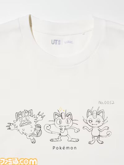 『ポケモン』ユニクロUTが3月下旬発売。ブラッキー、ミミッキュ、ピカチュウ、ニャースらをスケッチ風にデザイン