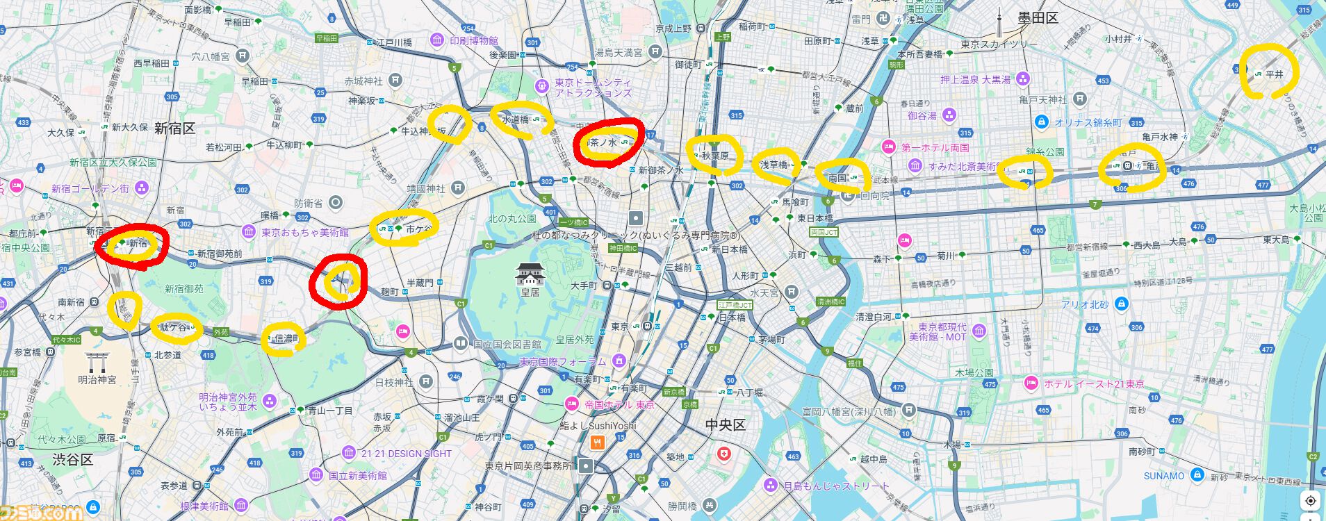 『運任せの召喚士』電車の駅ですごろくをすると楽しい。プレイ結果をさいころ代わりに東京・平井や遠くに行くし名物グルメも食べる。