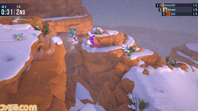 『Lonely Mountains: Snow Riders』最大8人マルチプレイ対応のスキーゲームが発売。天然の障害物やジャンプ台が待ち受ける雪山を滑る