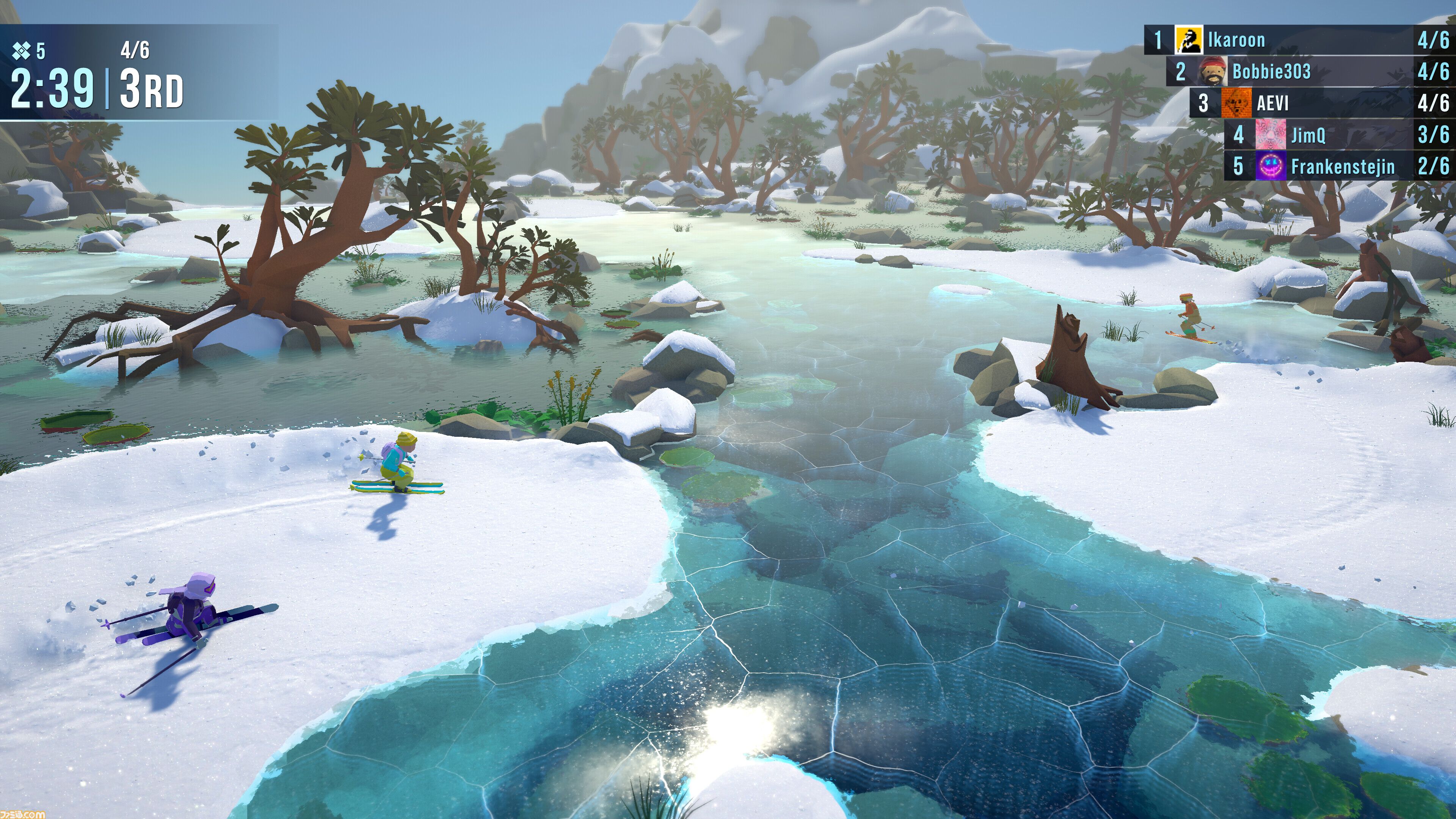 Lonely Mountains: Snow Riders』最大8人マルチプレイ対応のスキー