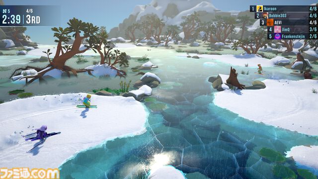『Lonely Mountains: Snow Riders』最大8人マルチプレイ対応のスキーゲームが発売。天然の障害物やジャンプ台が待ち受ける雪山を滑る