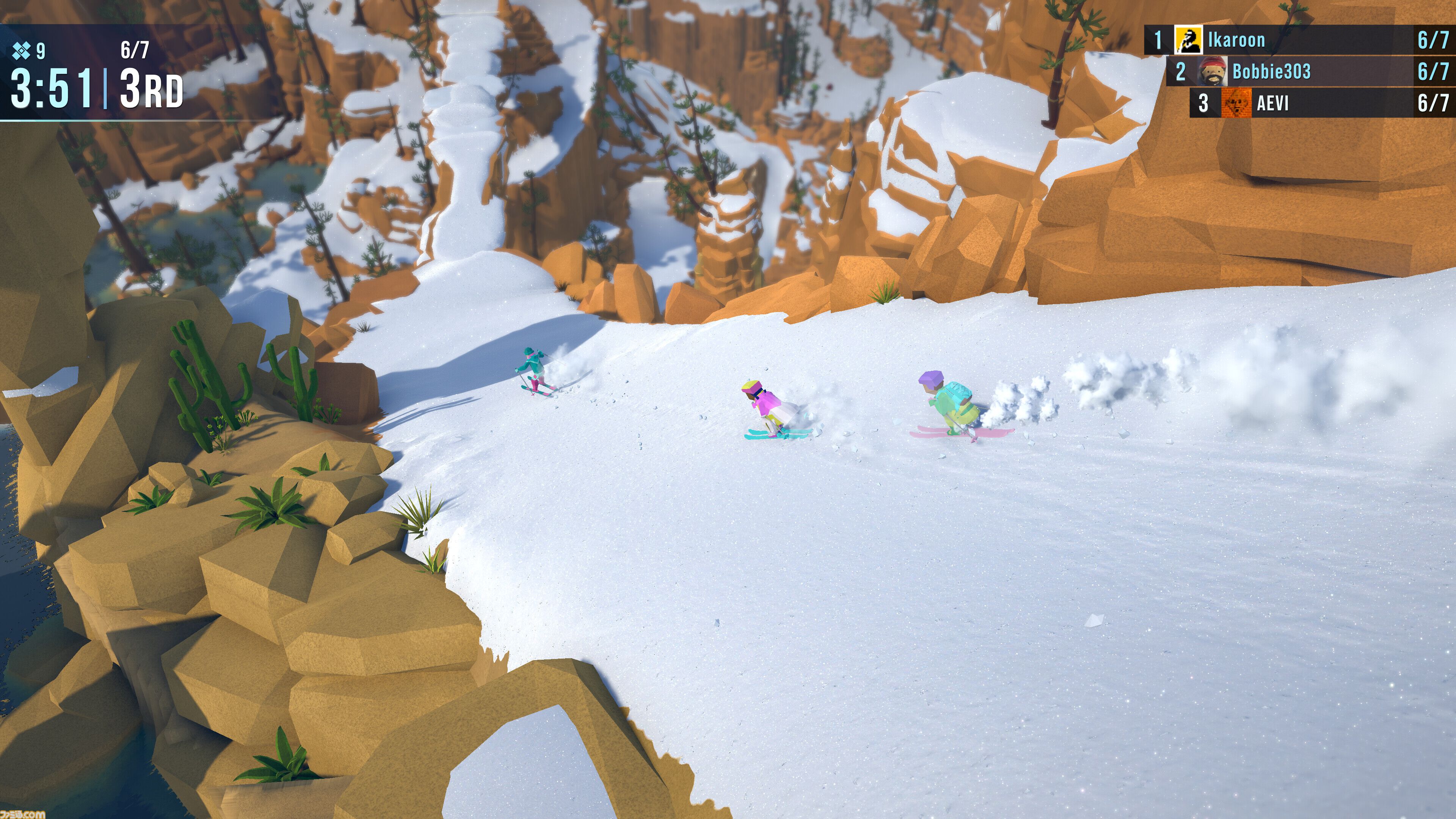Lonely Mountains: Snow Riders』最大8人マルチプレイ対応のスキー