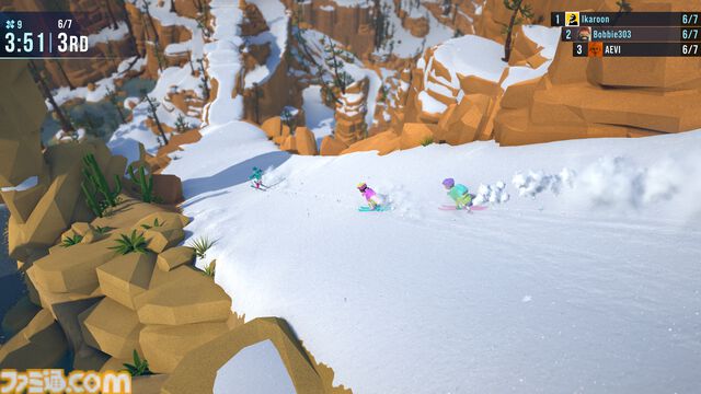 『Lonely Mountains: Snow Riders』最大8人マルチプレイ対応のスキーゲームが発売。天然の障害物やジャンプ台が待ち受ける雪山を滑る