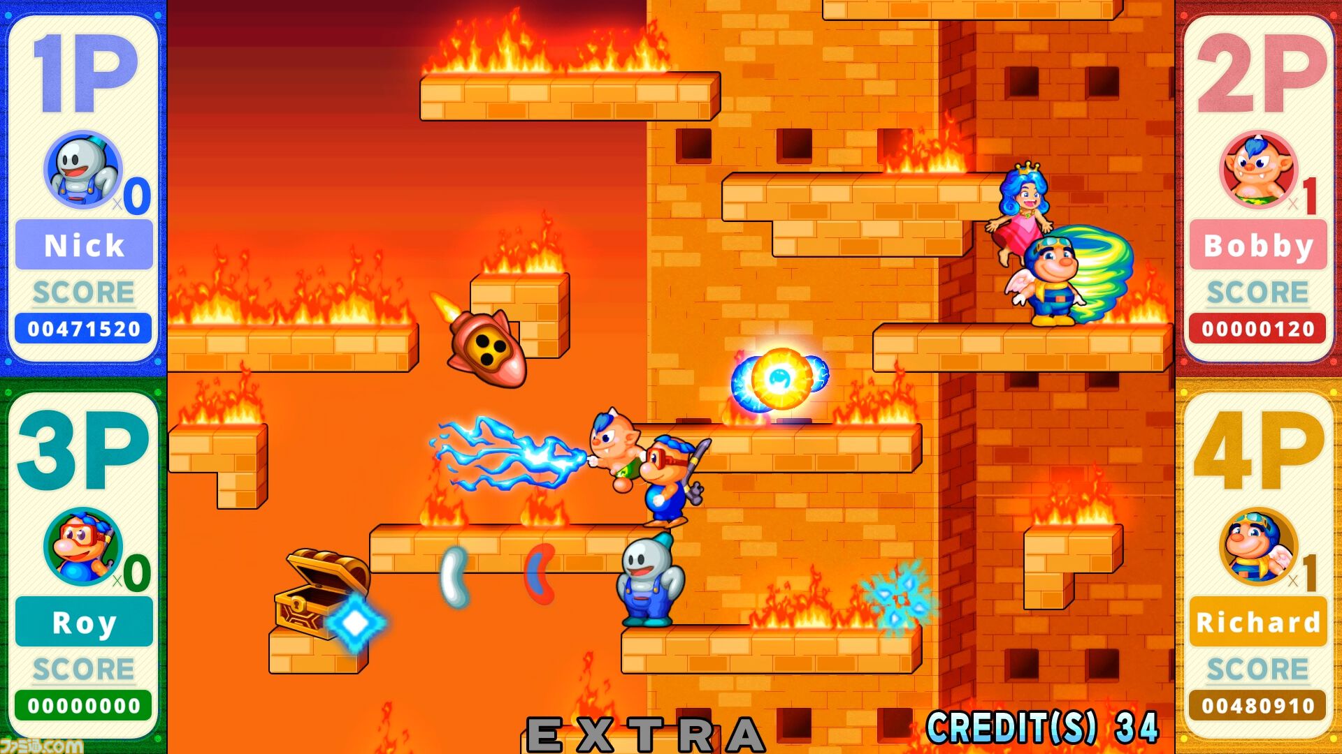 『スノーブラザーズ2 スペシャル』名作アーケードアクションのリメイク版が4月10日発売。多彩な追加要素や、最大4人のオンラインマルチプレイが楽しめる