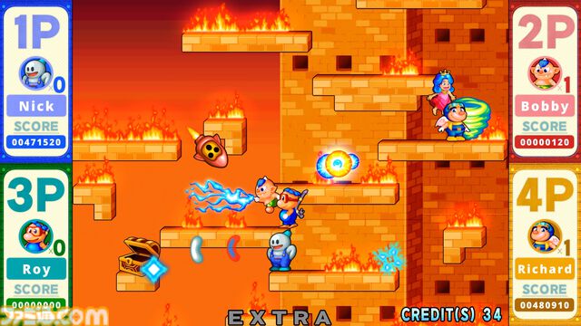 『スノーブラザーズ2 スペシャル』名作アーケードアクションのリメイク版が4月10日発売。多彩な追加要素や、最大4人のオンラインマルチプレイが楽しめる