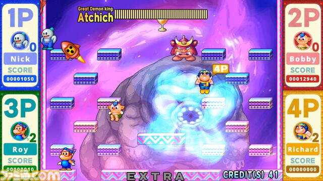 『スノーブラザーズ2 スペシャル』名作アーケードアクションのリメイク版が4月10日発売。多彩な追加要素や、最大4人のオンラインマルチプレイが楽しめる