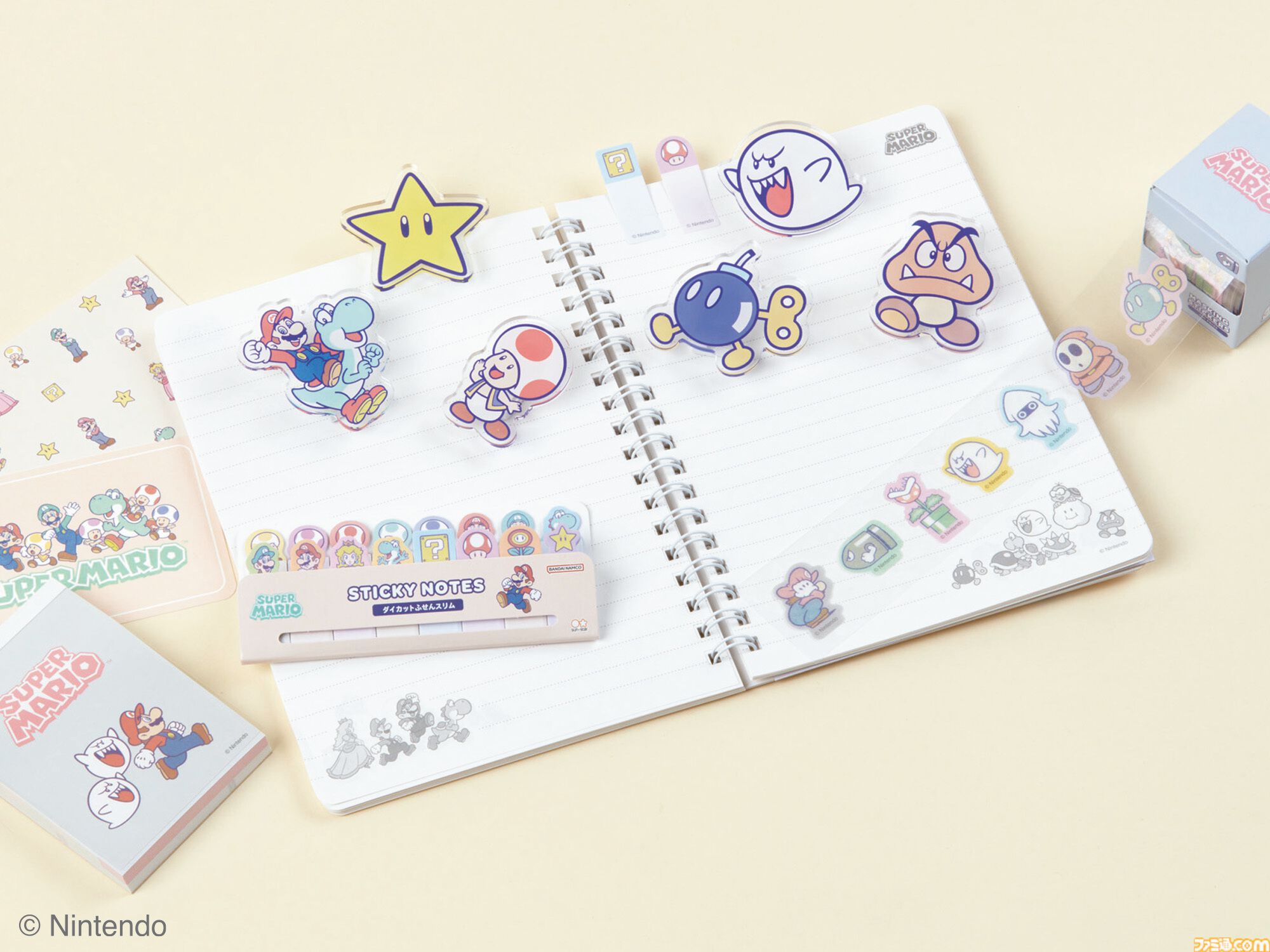 スーパーマリオ』かわいいパステルカラーのコラボ文具雑貨シリーズ1月