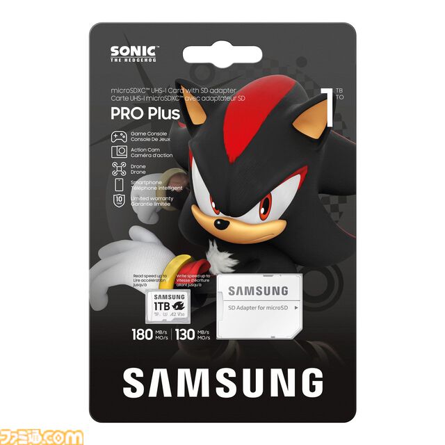 『ソニック』デザインのサムスンmicroSDカードの予約販売がスタート。ナックルズ、テイルス、ソニック、シャドウがあしらわれた4種が展開