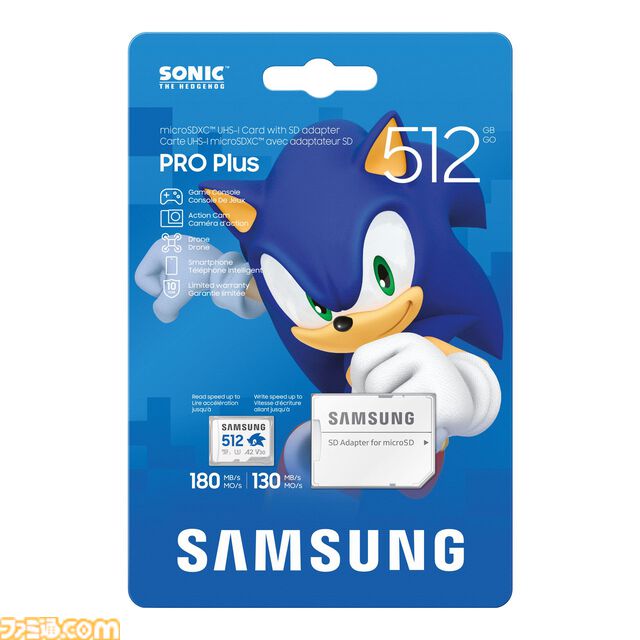 『ソニック』デザインのサムスンmicroSDカードの予約販売がスタート。ナックルズ、テイルス、ソニック、シャドウがあしらわれた4種が展開