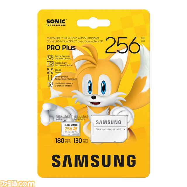 『ソニック』デザインのサムスンmicroSDカードの予約販売がスタート。ナックルズ、テイルス、ソニック、シャドウがあしらわれた4種が展開