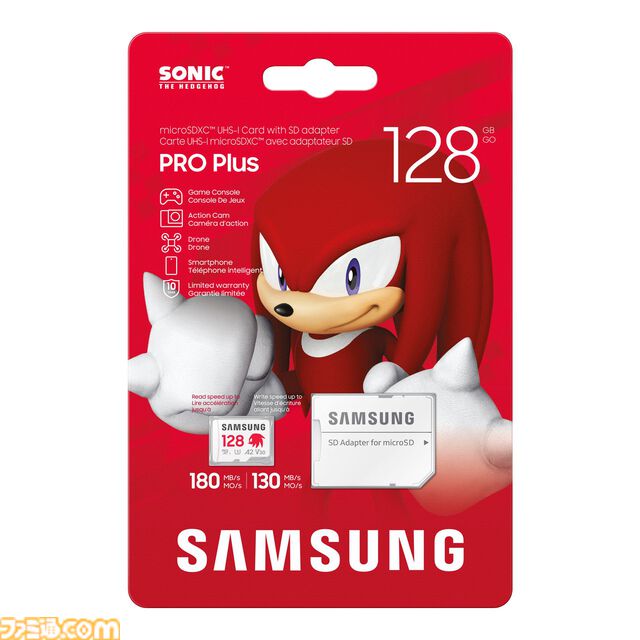 『ソニック』デザインのサムスンmicroSDカードの予約販売がスタート。ナックルズ、テイルス、ソニック、シャドウがあしらわれた4種が展開