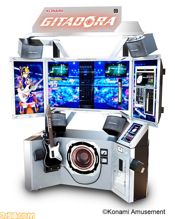 『ギタドラ』新作が3月より稼働。コナミグループの決算資料より判明。大画面トリプルモニター搭載で演奏シーンはさらに進化