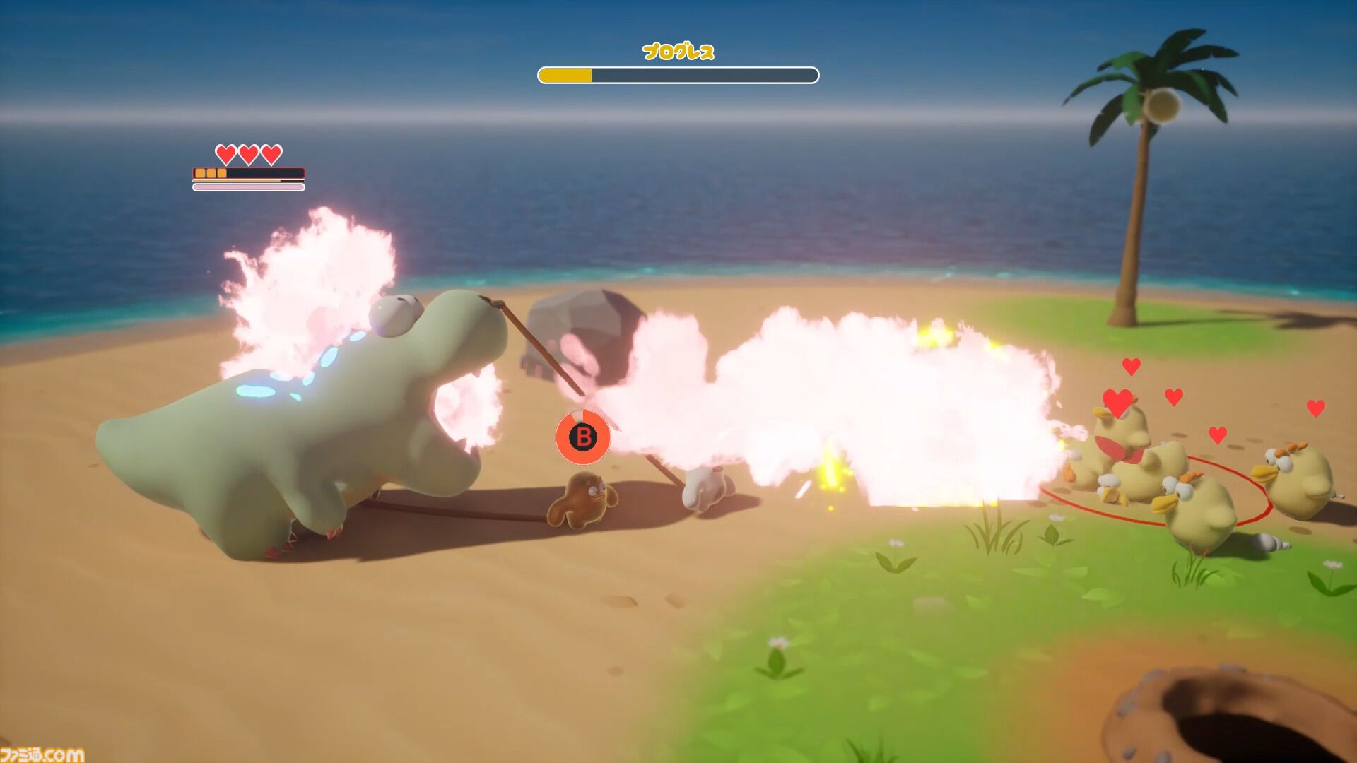 『パペット ザウルス』怪獣引っ張り協力アクションが発表。ひとりは頭、ひとりは足を操作して巨大モンスターを思うがままに操れ【Steam】