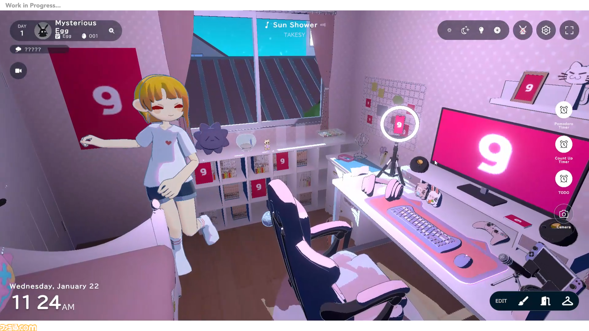 『gogh（ゴッホ）: Focus with Your Avatar』集中支援PCゲームの開発プレビュー動画公開。アバターやデスクをカスタマイズして作る自分だけの作業空間