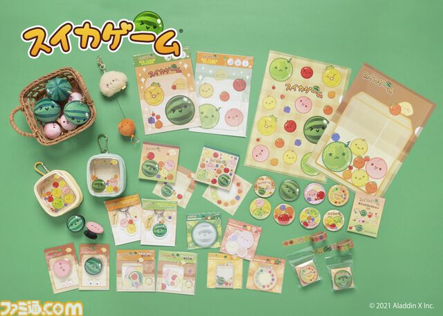 『スイカゲーム』の文具・雑貨が4月下旬に発売。クリアファイル、ステッカー、ポーチなどがかわいいフルーツやゲーム画面モチーフのデザインに