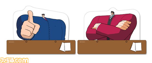 『逆転裁判』公式くじの肩幅がデカすぎる。巨大な肩幅イラストでおなじみsattouとのコラボ。ナルホドくんたちの頼もしさも強大に